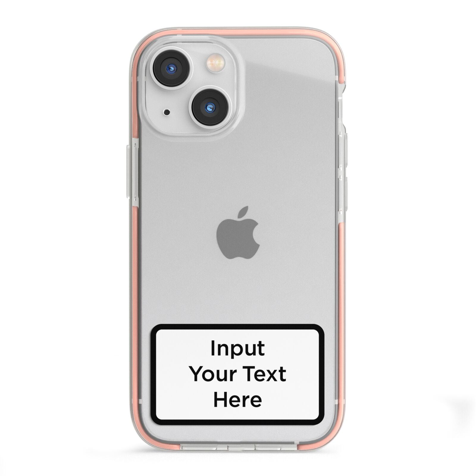 Personalised Warning Label iPhone 13 Mini TPU Impact Case with Pink Edges