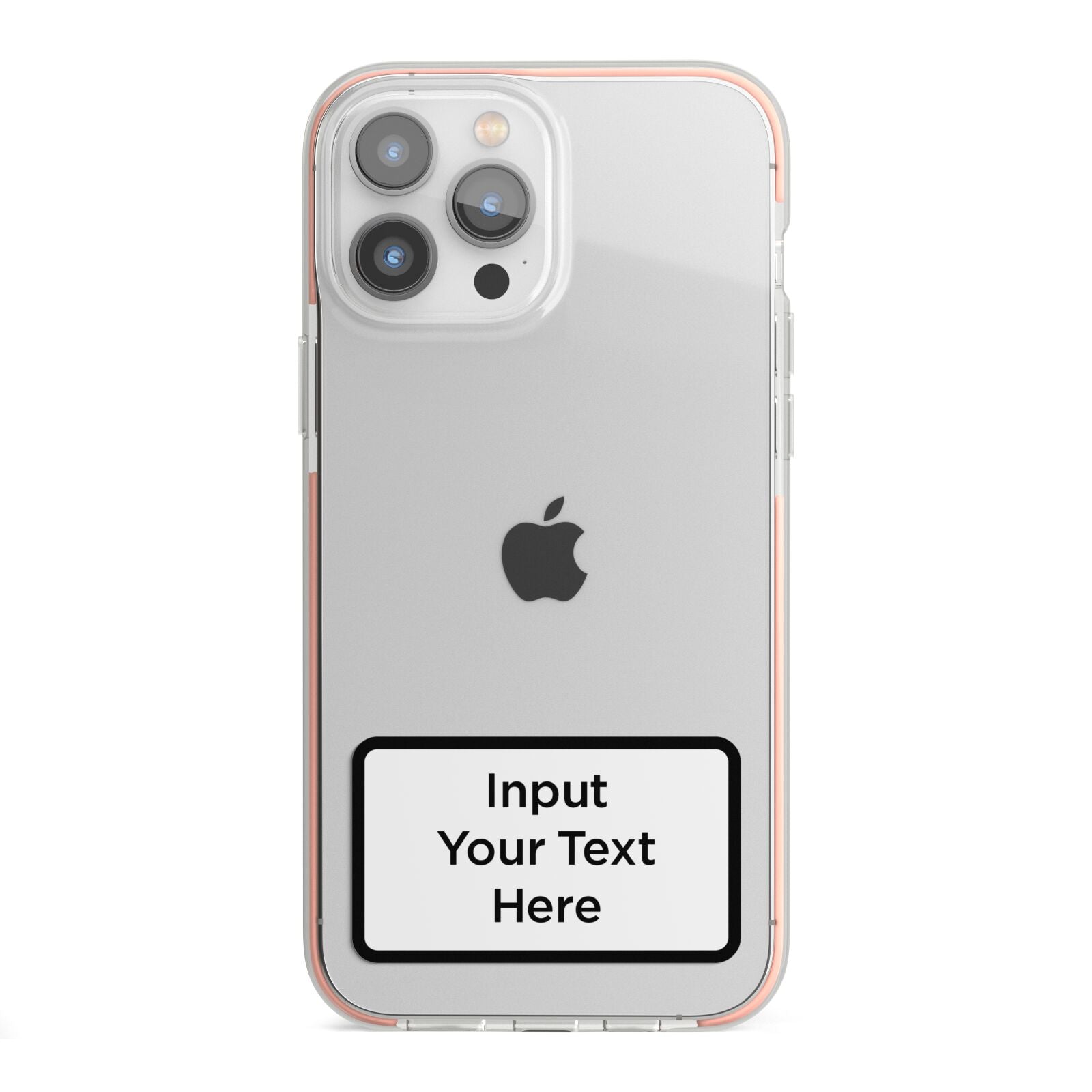 Personalised Warning Label iPhone 13 Pro Max TPU Impact Case with Pink Edges