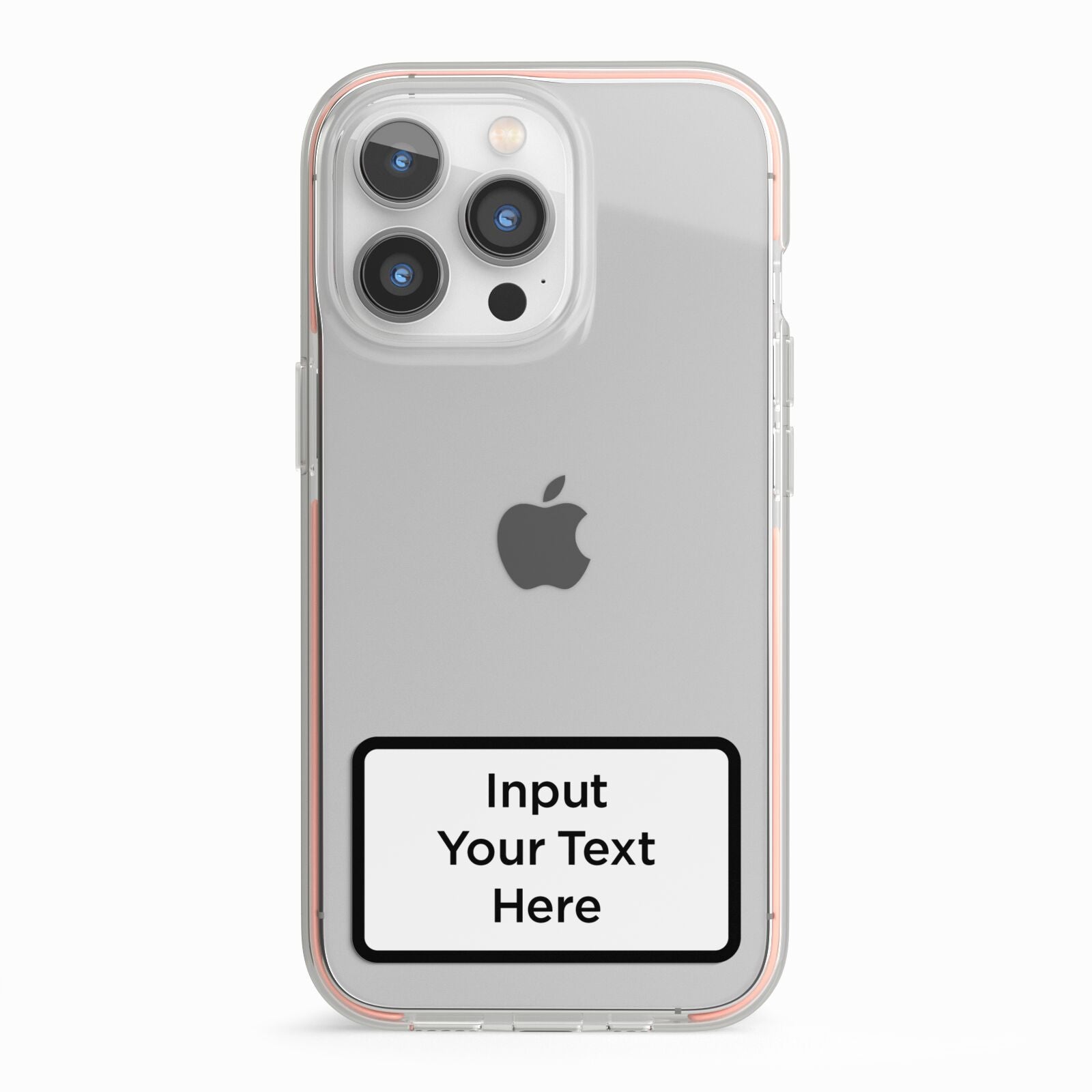 Personalised Warning Label iPhone 13 Pro TPU Impact Case with Pink Edges