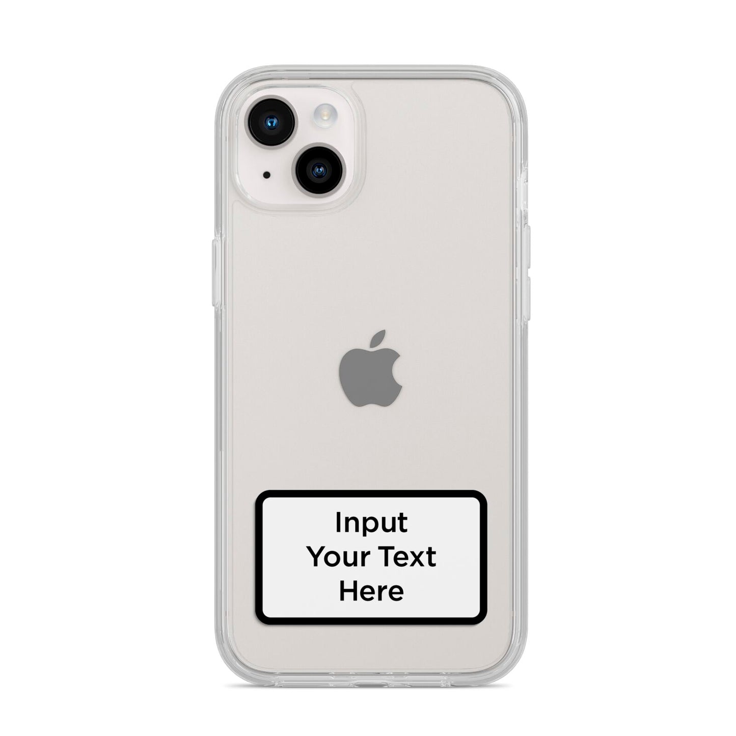 Personalised Warning Label iPhone 14 Plus Clear Tough Case Starlight