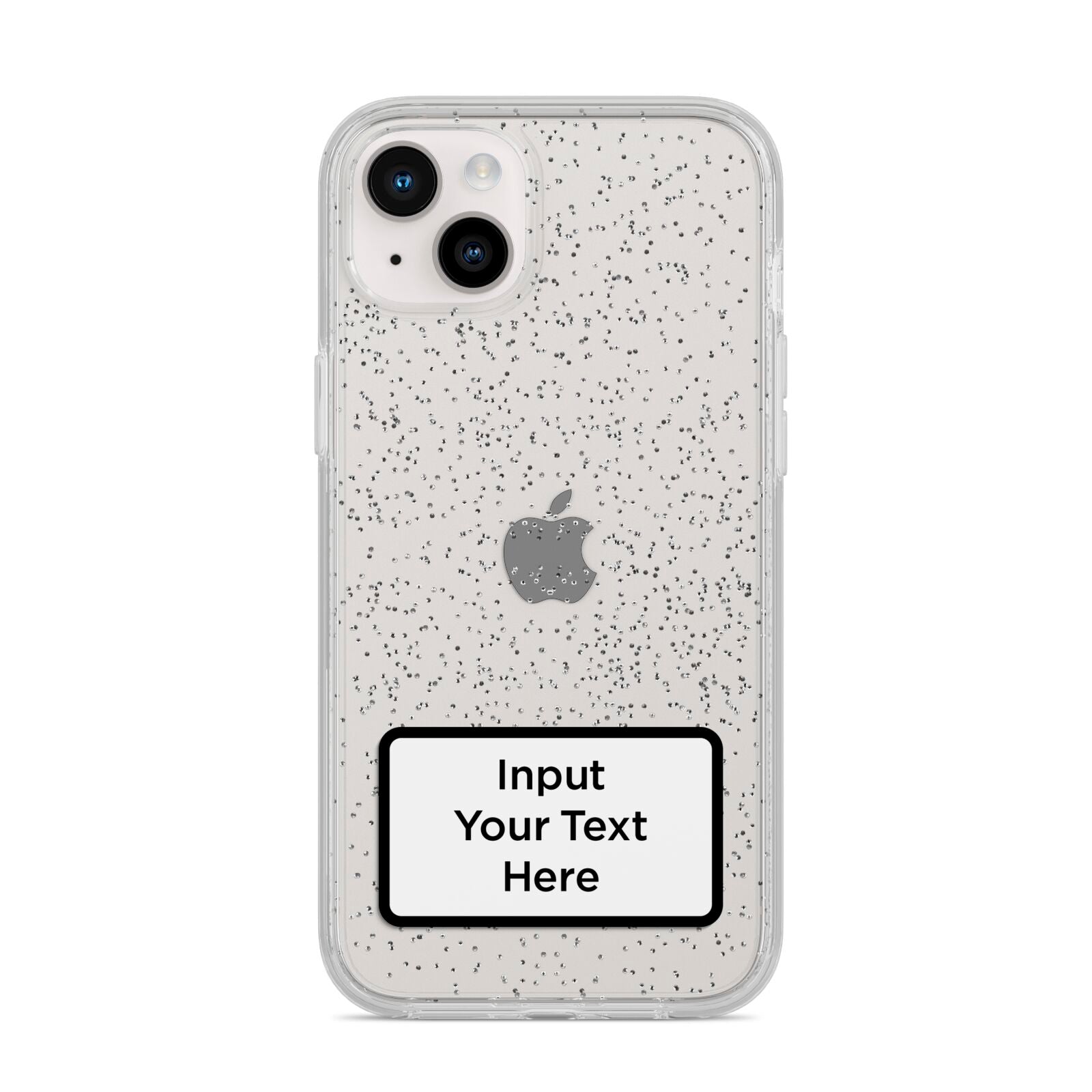 Personalised Warning Label iPhone 14 Plus Glitter Tough Case Starlight