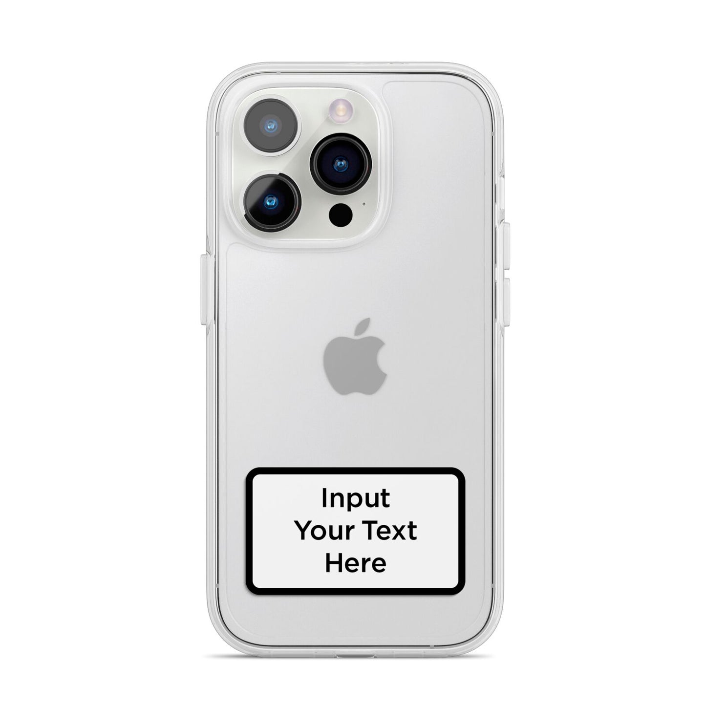 Personalised Warning Label iPhone 14 Pro Clear Tough Case Silver