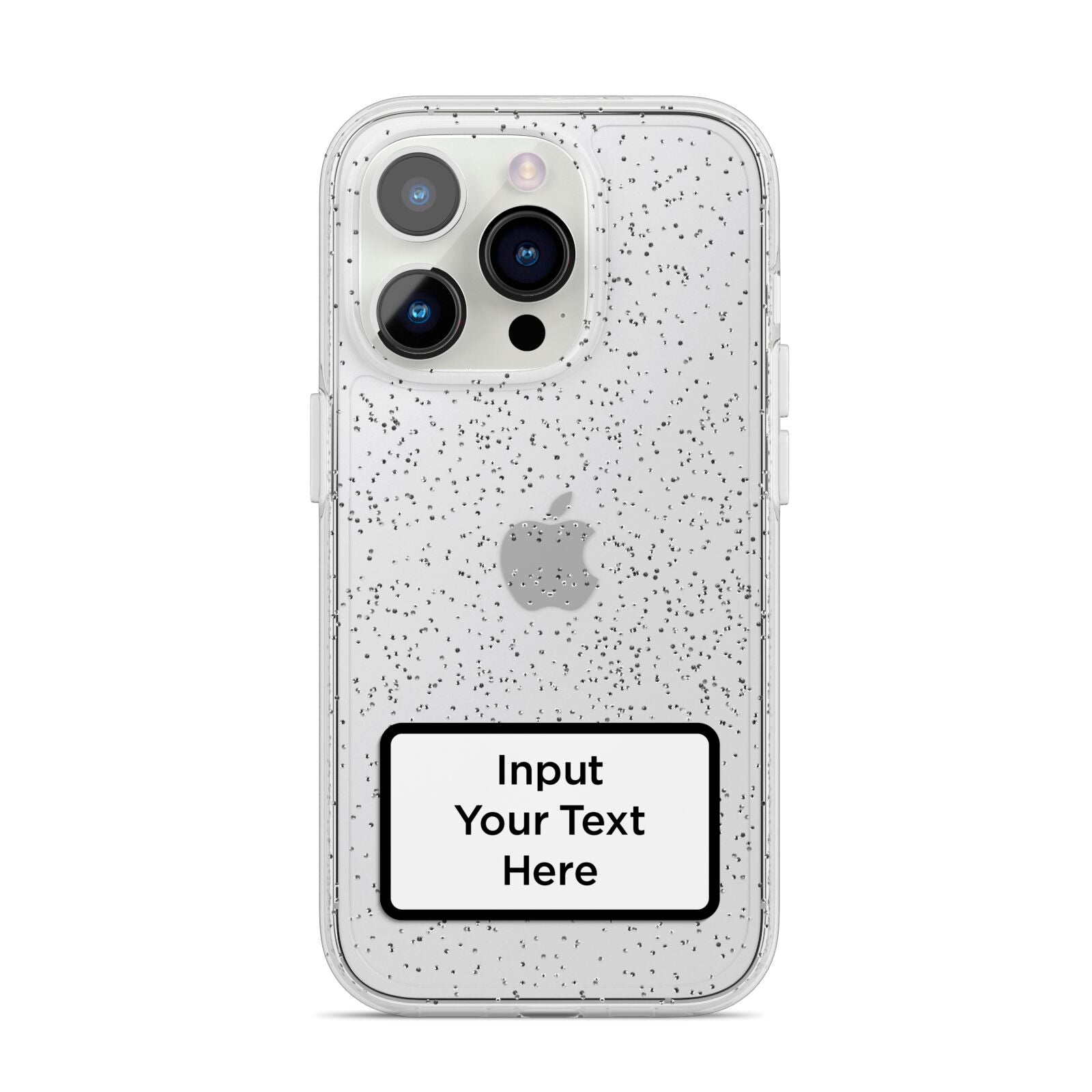 Personalised Warning Label iPhone 14 Pro Glitter Tough Case Silver