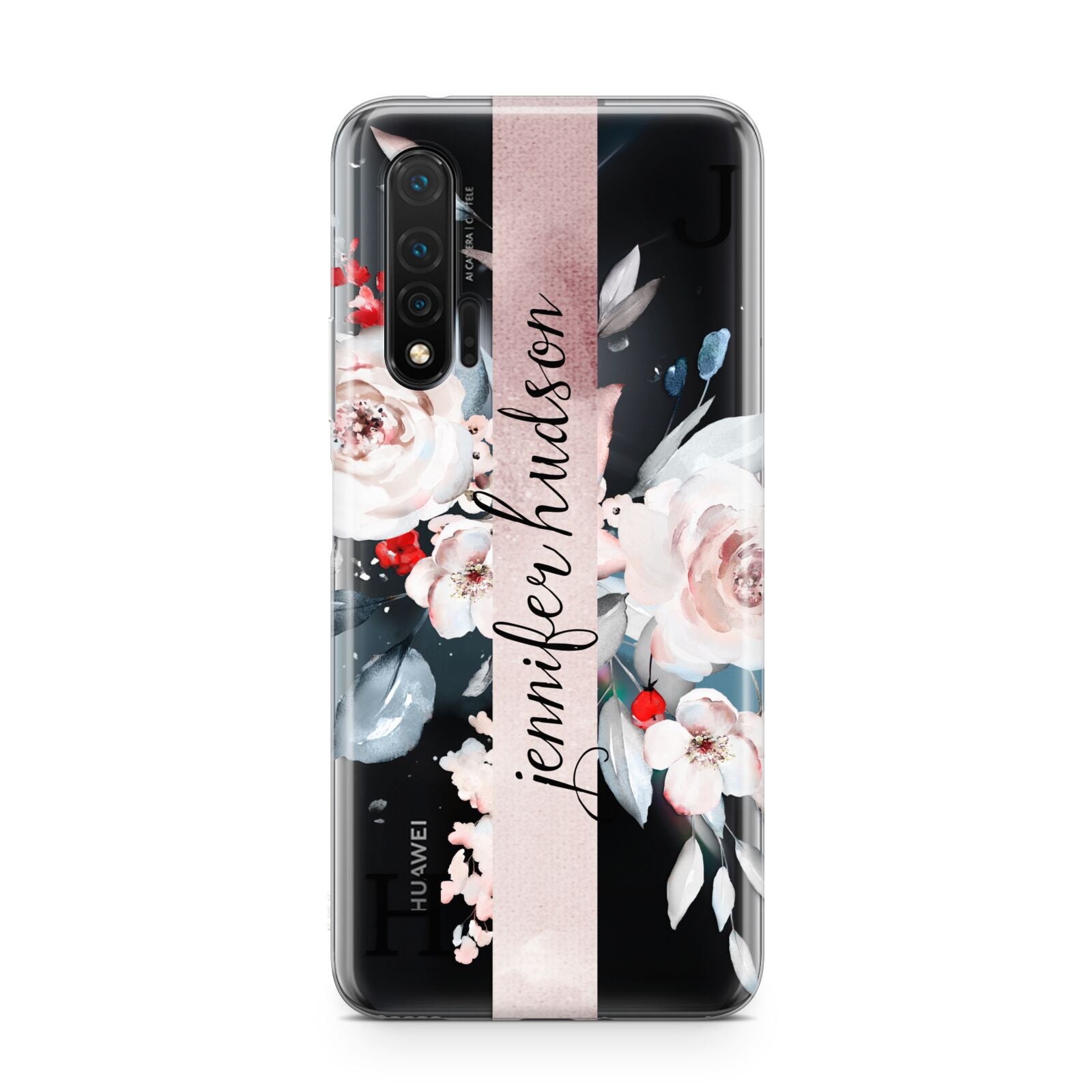 Personalised Watercolour Bouquet Roses Huawei Nova 6 Phone Case