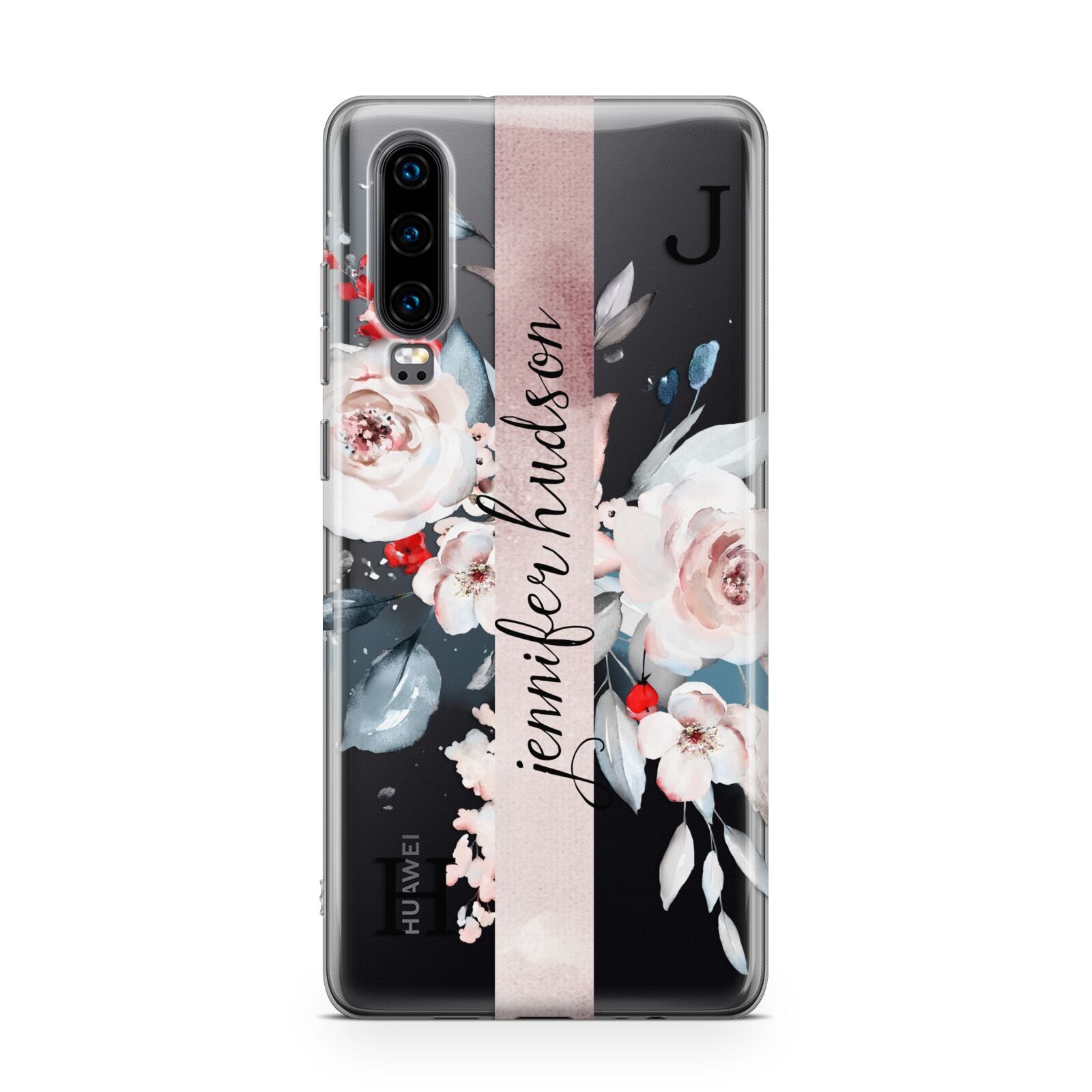 Personalised Watercolour Bouquet Roses Huawei P30 Phone Case