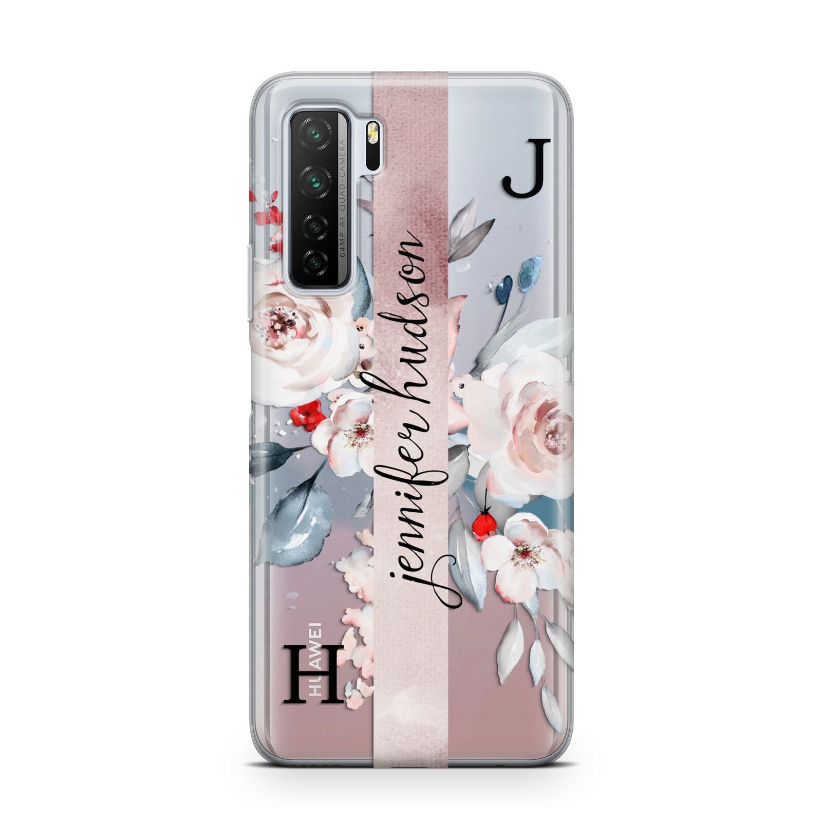 Personalised Watercolour Bouquet Roses Huawei P40 Lite 5G Phone Case