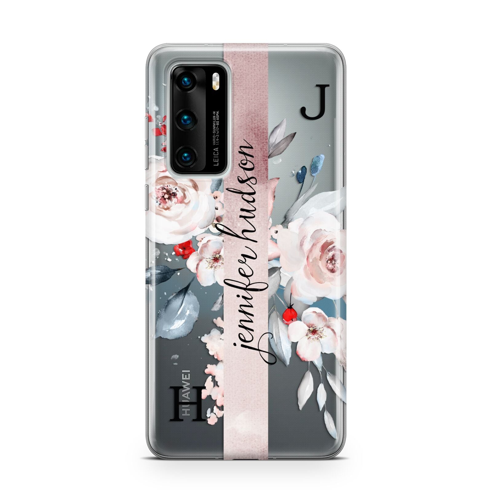 Personalised Watercolour Bouquet Roses Huawei P40 Phone Case