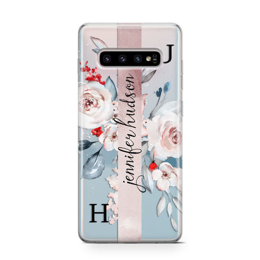 Personalised Watercolour Bouquet Roses Protective Samsung Galaxy Case