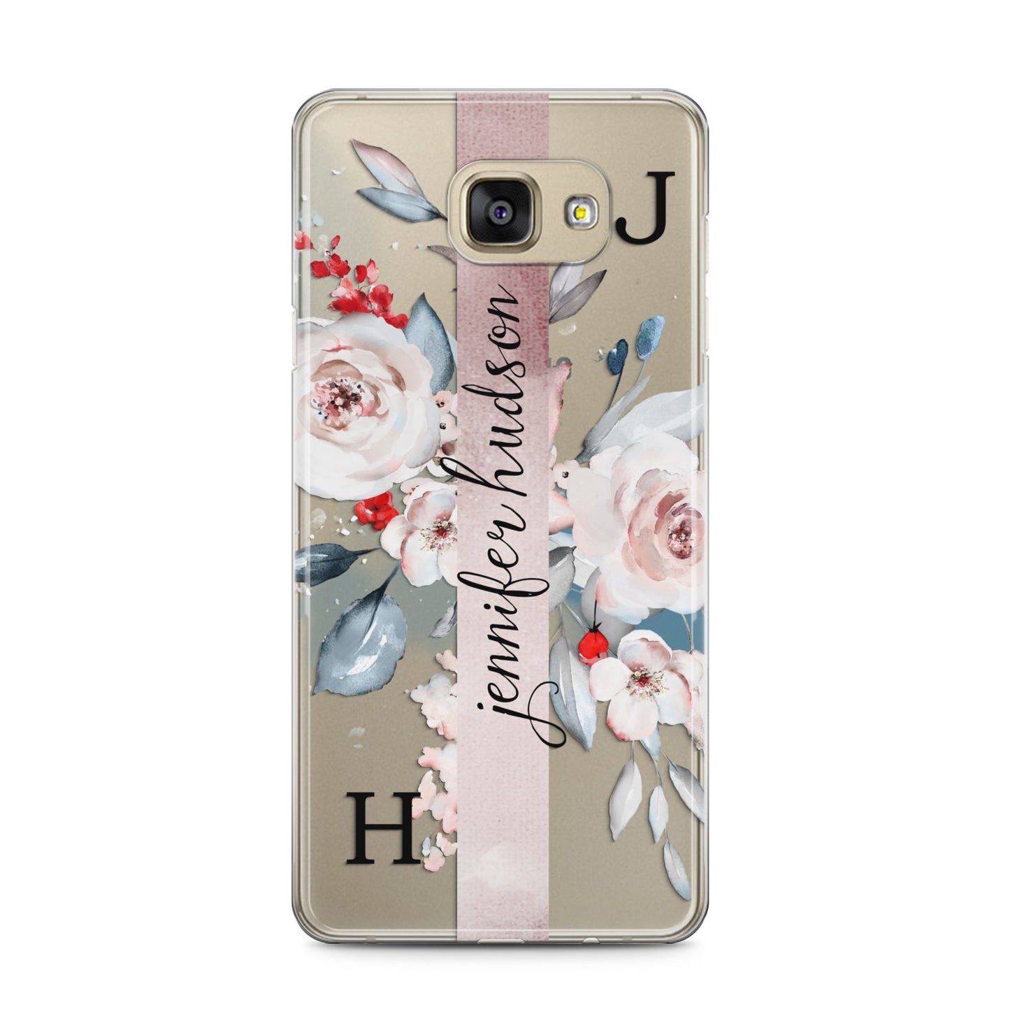 Personalised Watercolour Bouquet Roses Samsung Galaxy A5 2016 Case on gold phone