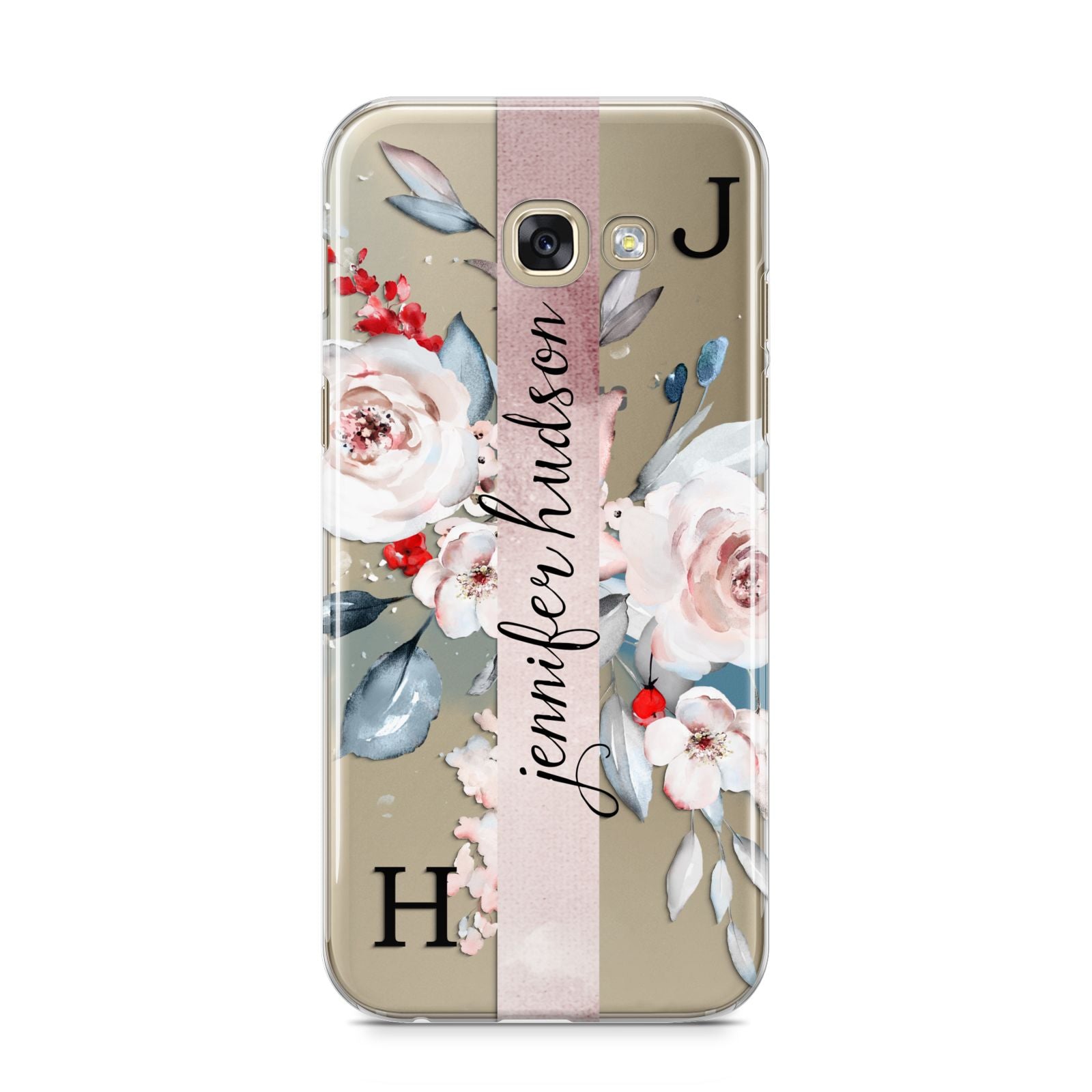 Personalised Watercolour Bouquet Roses Samsung Galaxy A5 2017 Case on gold phone