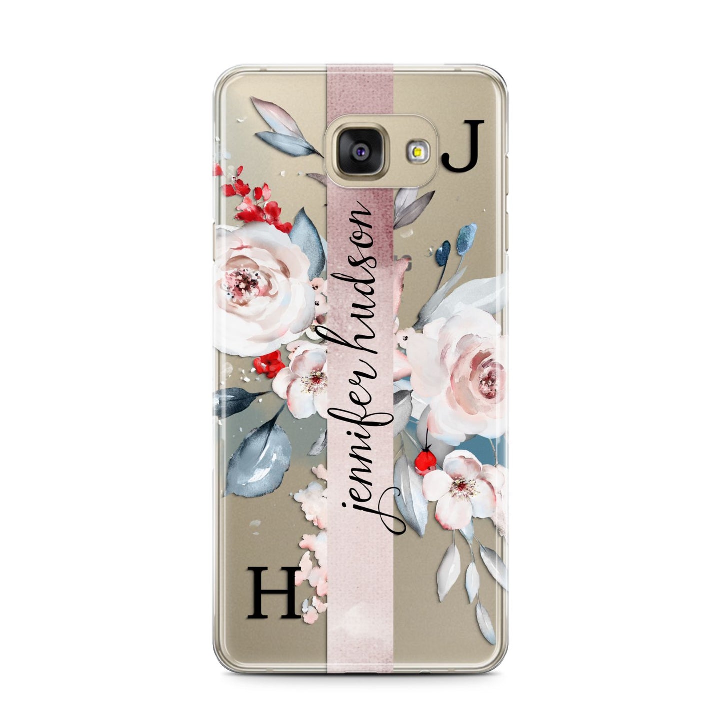 Personalised Watercolour Bouquet Roses Samsung Galaxy A7 2016 Case on gold phone