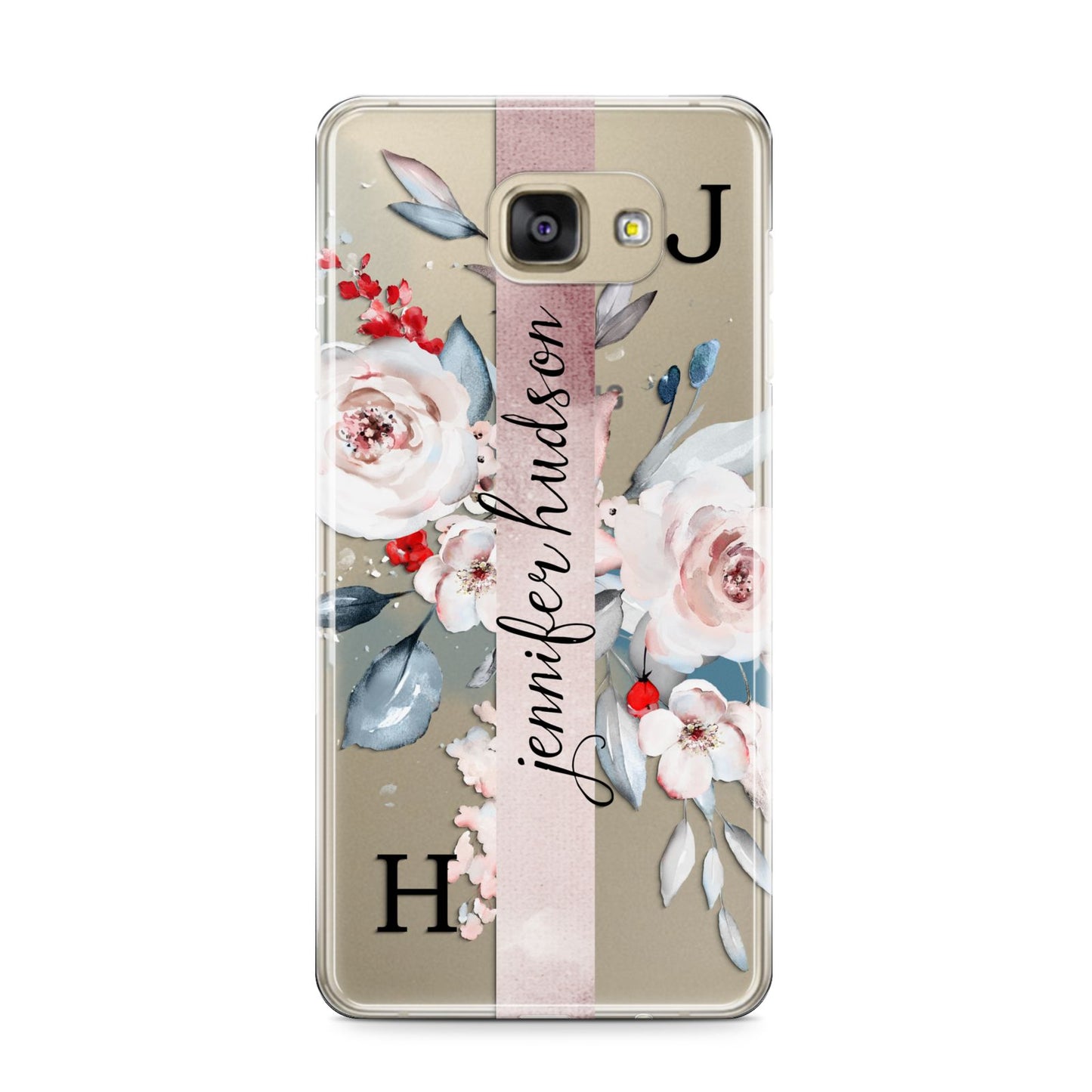 Personalised Watercolour Bouquet Roses Samsung Galaxy A9 2016 Case on gold phone