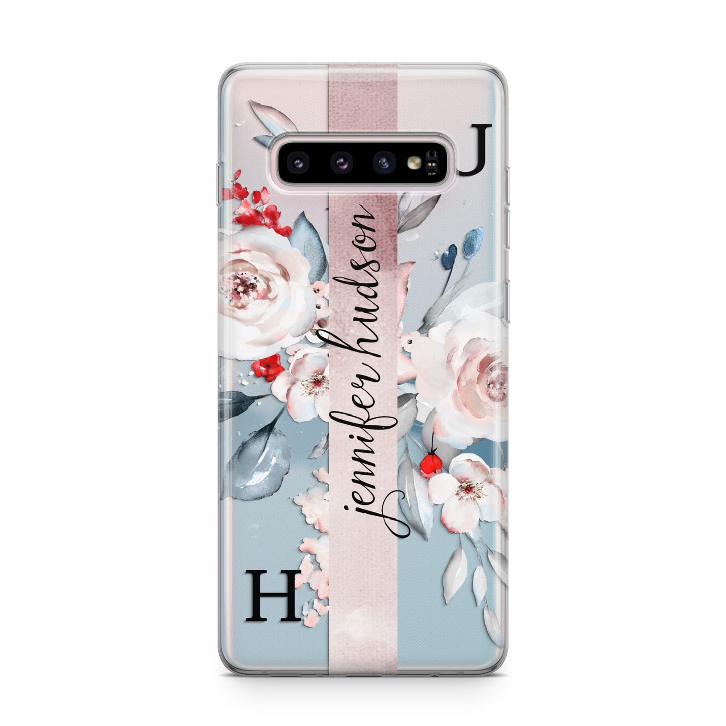 Personalised Watercolour Bouquet Roses Samsung Galaxy S10 Plus Case