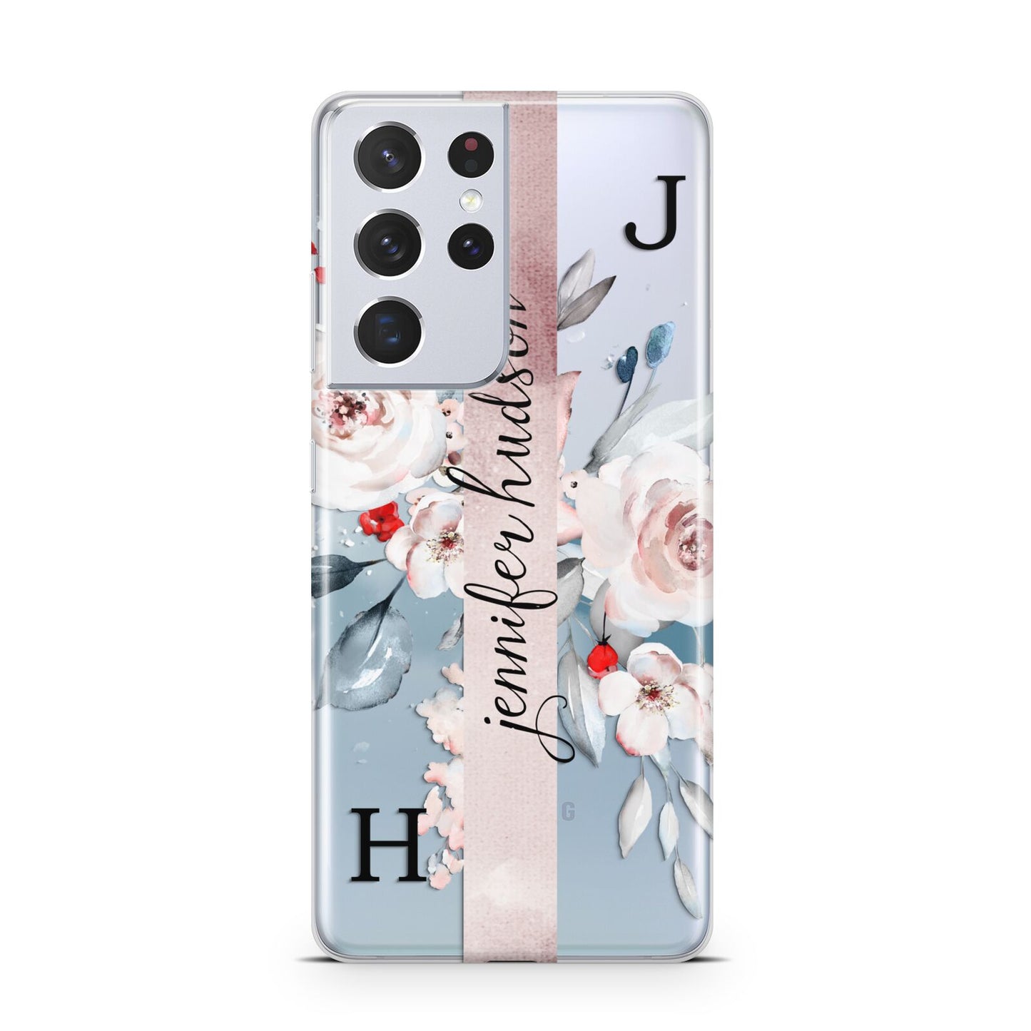 Personalised Watercolour Bouquet Roses Samsung S21 Ultra Case