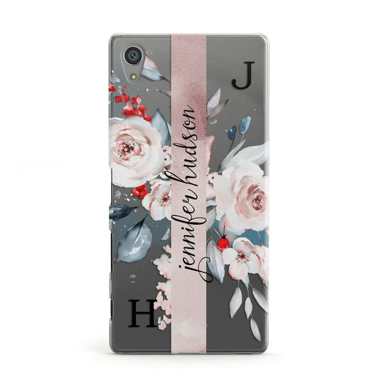 Personalised Watercolour Bouquet Roses Sony Xperia Case