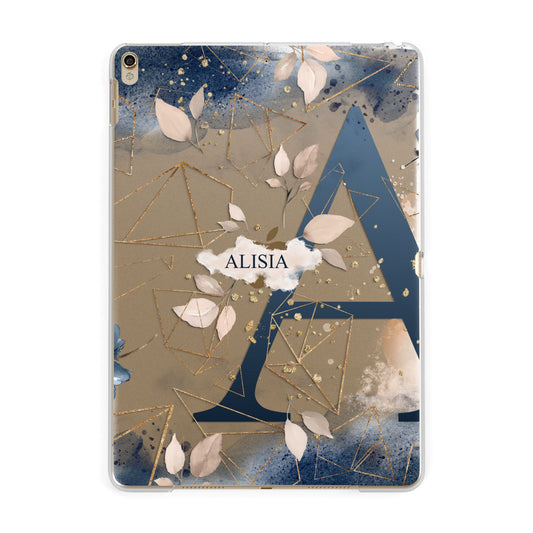 Personalised Watercolour Geometric Apple iPad Gold Case