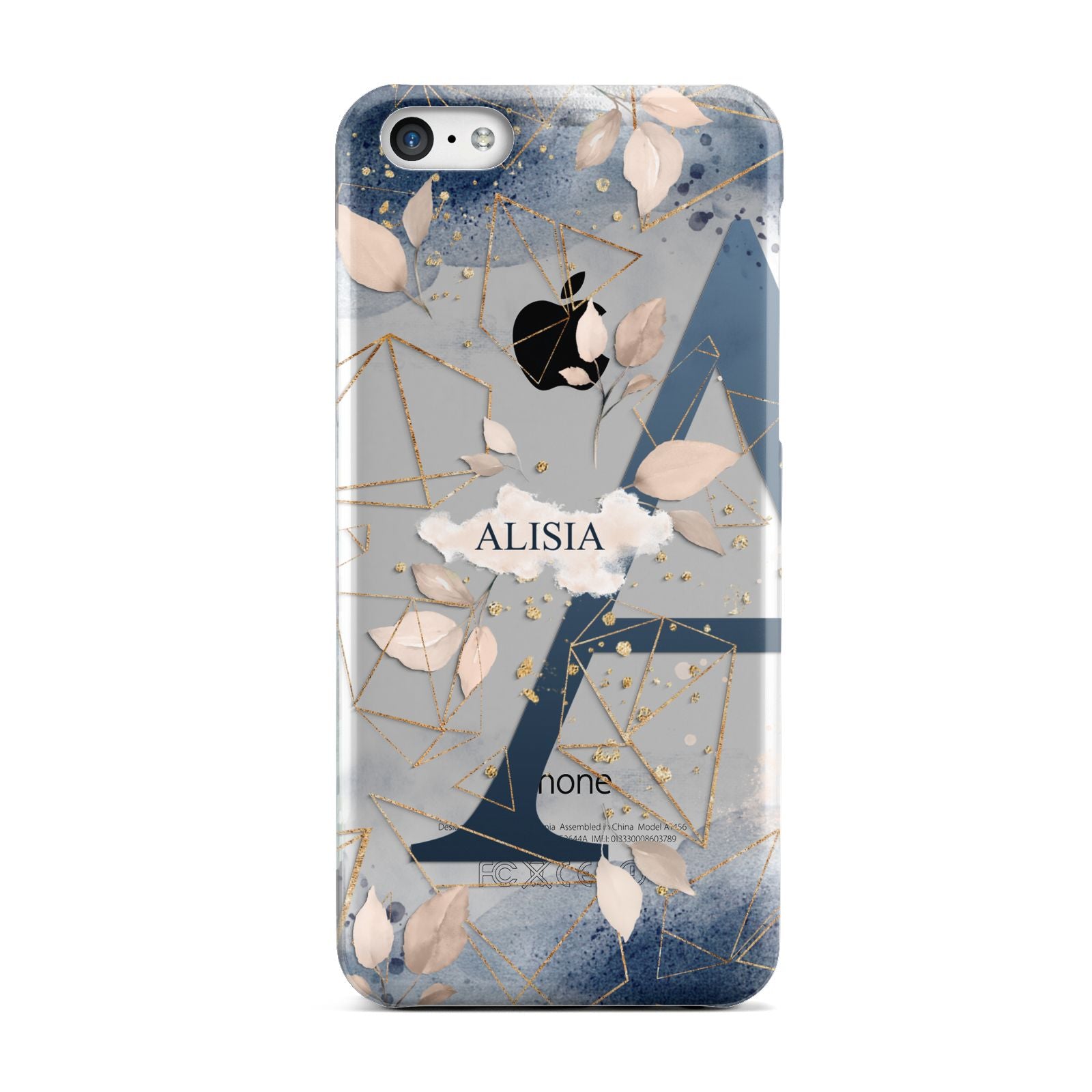 Personalised Watercolour Geometric Apple iPhone 5c Case