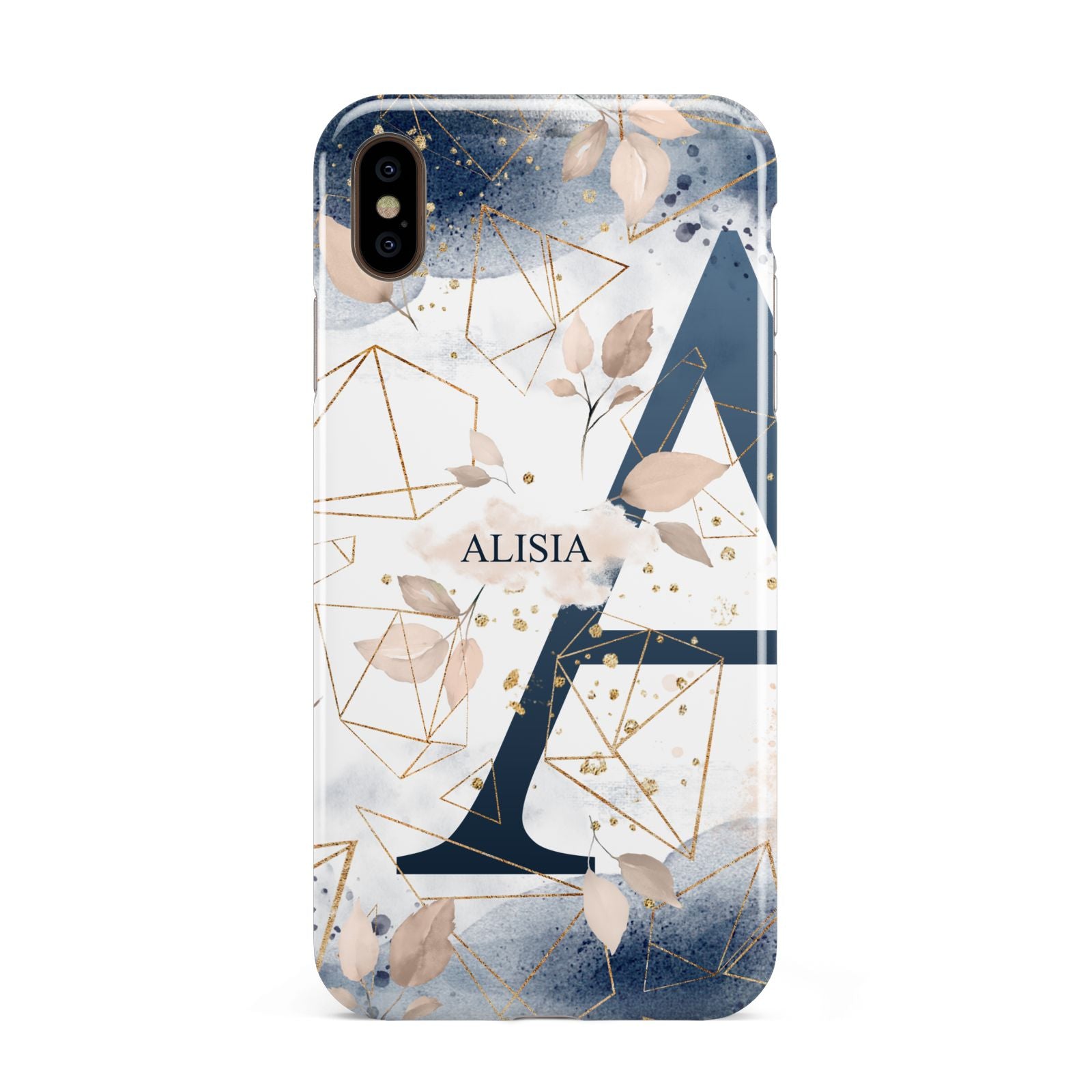 Personalised Watercolour Geometric Apple iPhone Xs Max 3D Tough Case