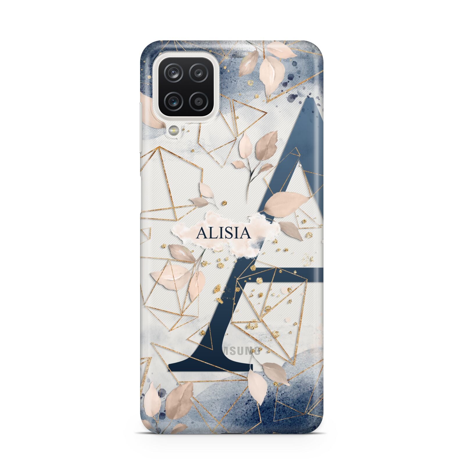 Personalised Watercolour Geometric Samsung A12 Case