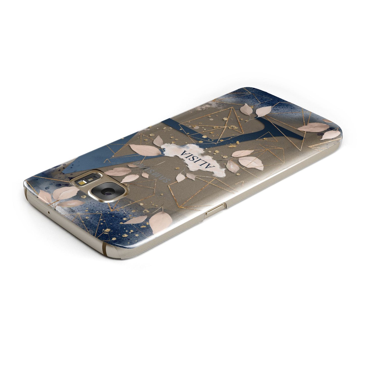 Personalised Watercolour Geometric Samsung Galaxy Case Top Cutout