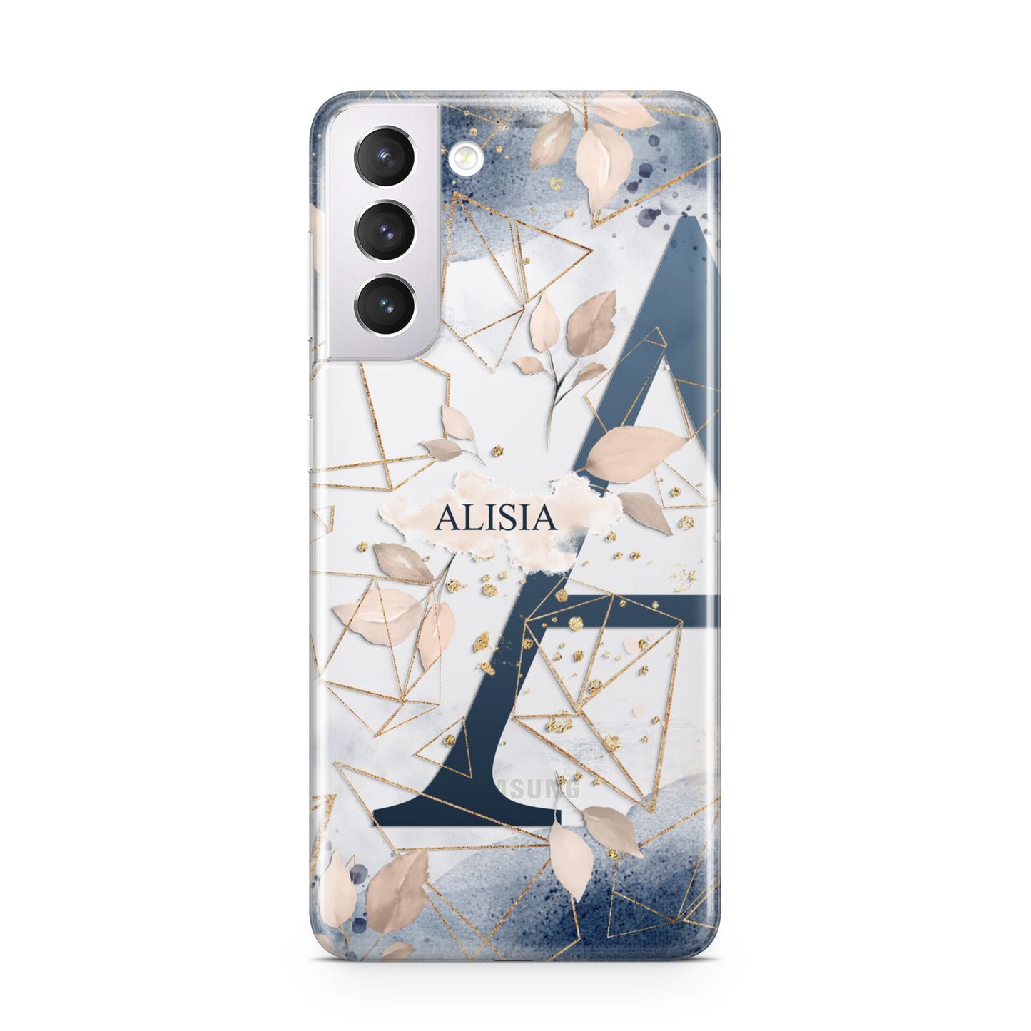 Personalised Watercolour Geometric Samsung S21 Case