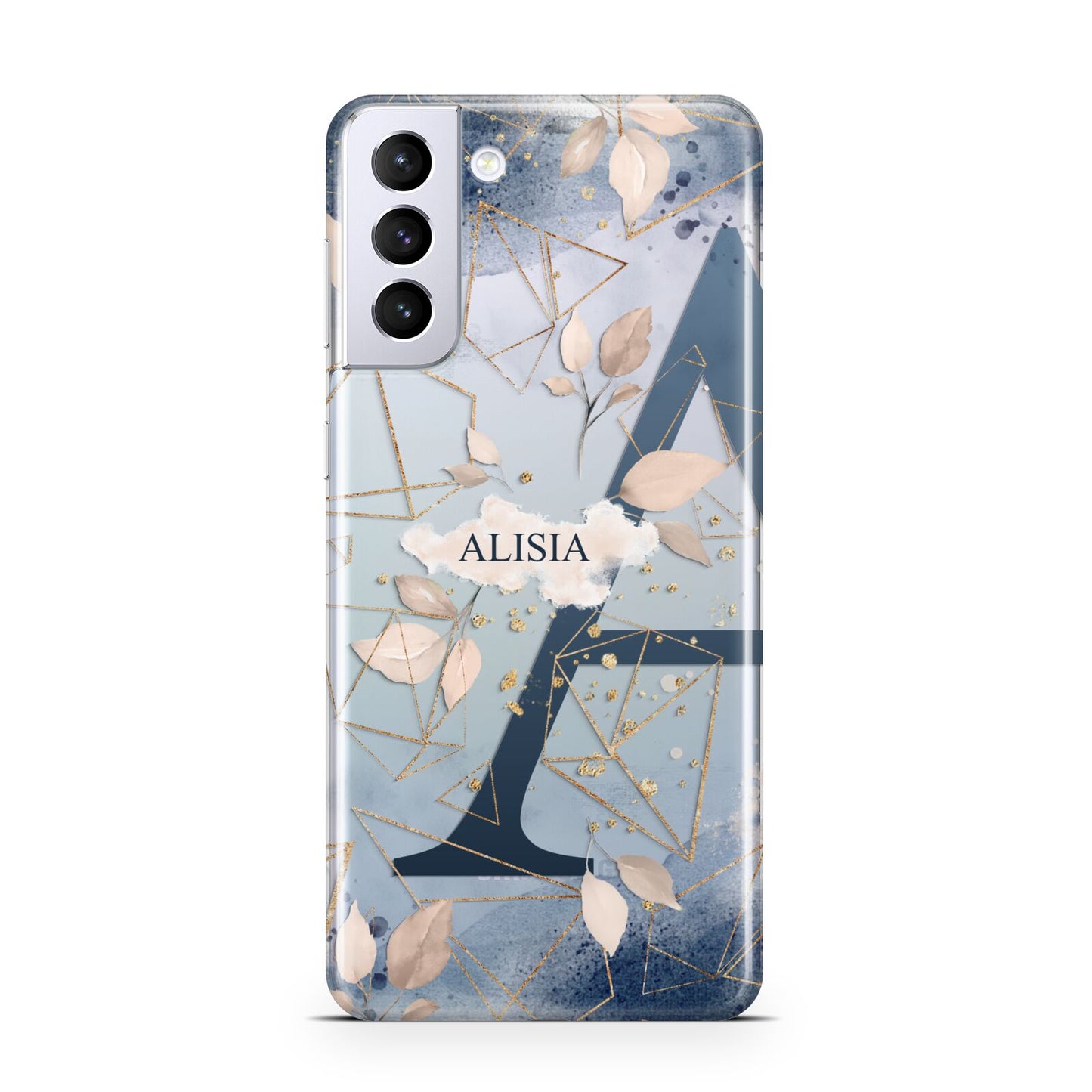 Personalised Watercolour Geometric Samsung S21 Plus Case