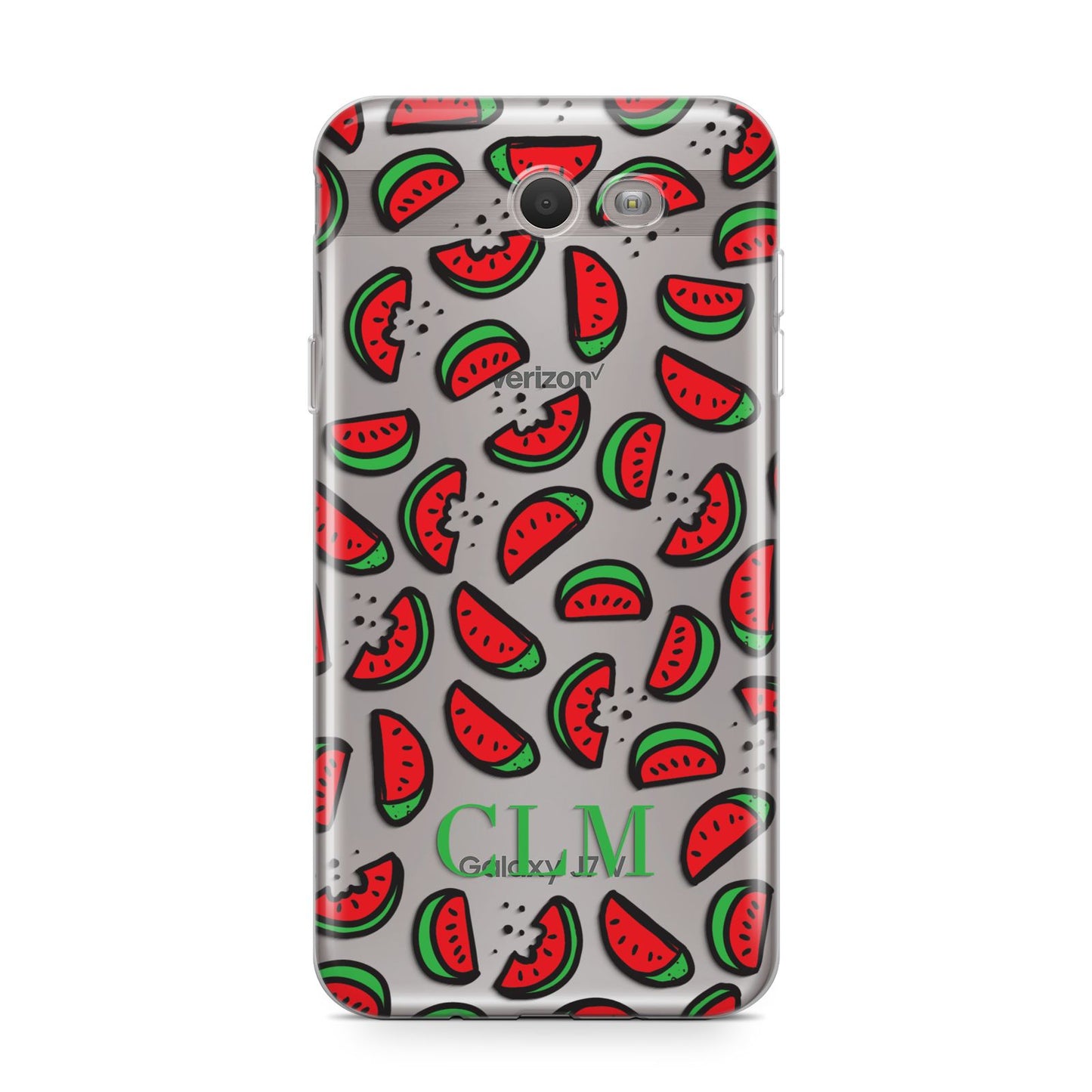 Personalised Watermelon Initials Samsung Galaxy J7 2017 Case