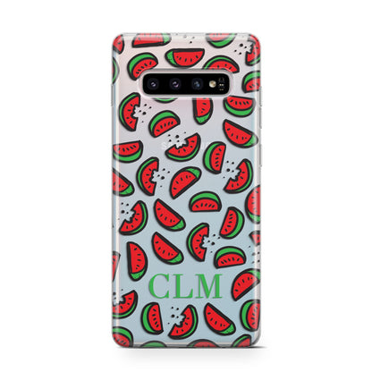 Personalised Watermelon Initials Samsung Galaxy S10 Case