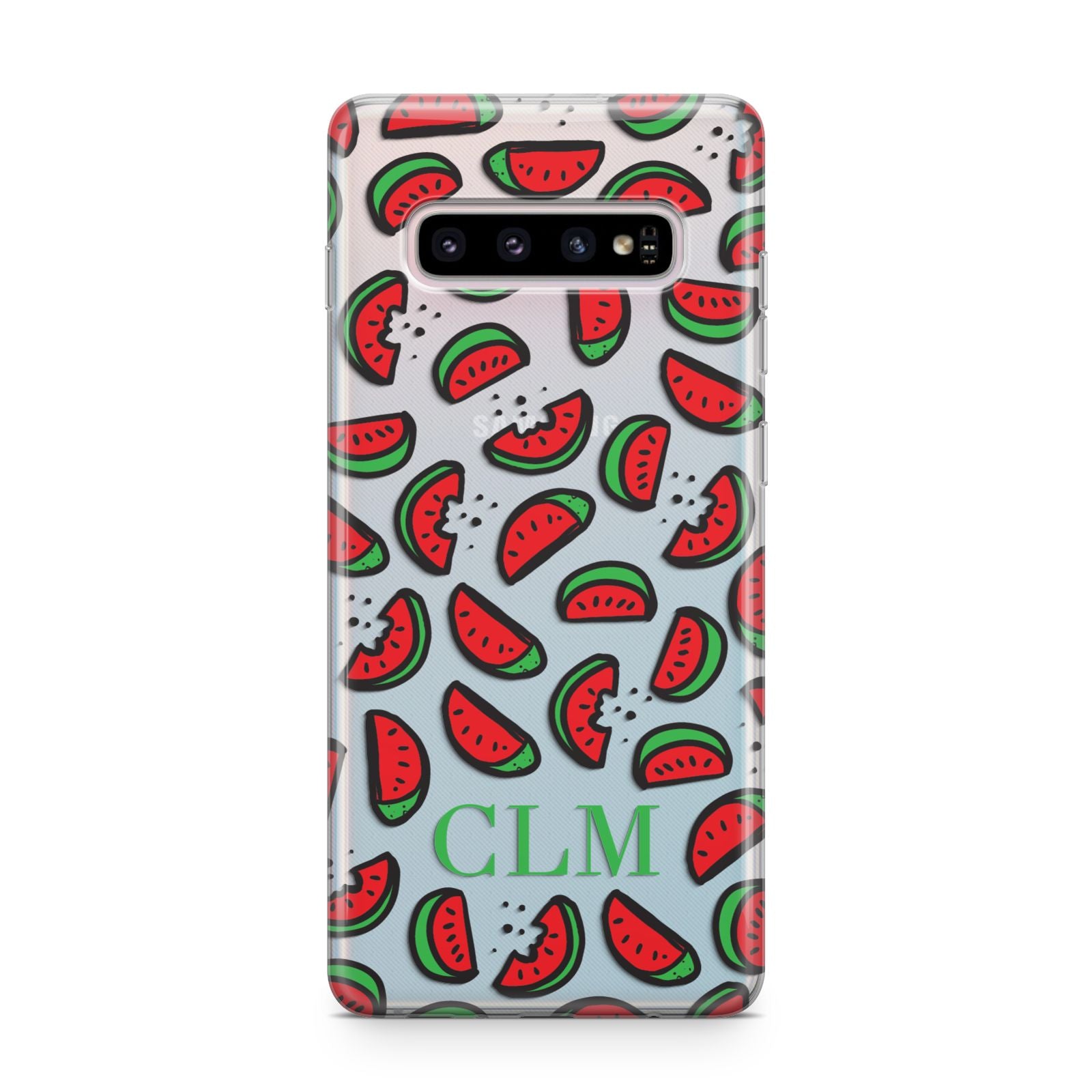 Personalised Watermelon Initials Samsung Galaxy S10 Plus Case