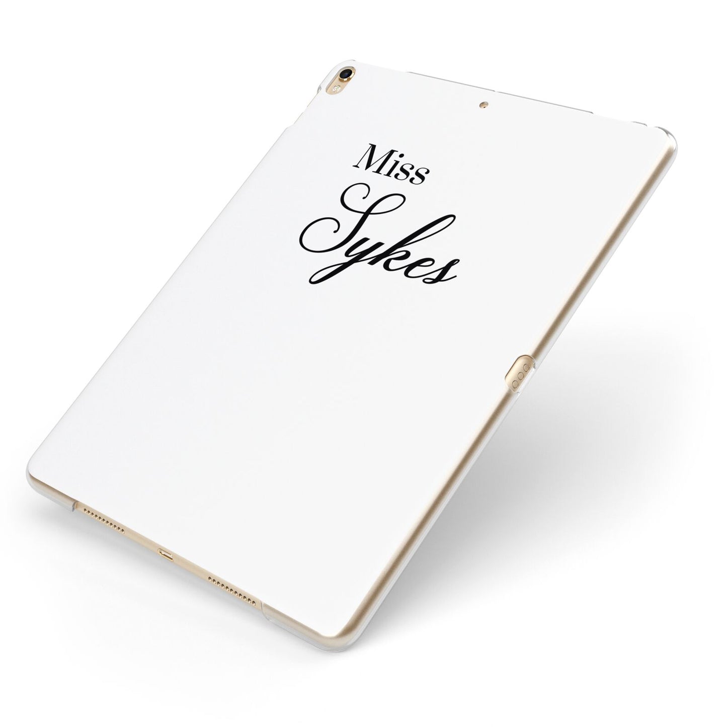 Personalised Wedding Name Miss Apple iPad Case on Gold iPad Side View