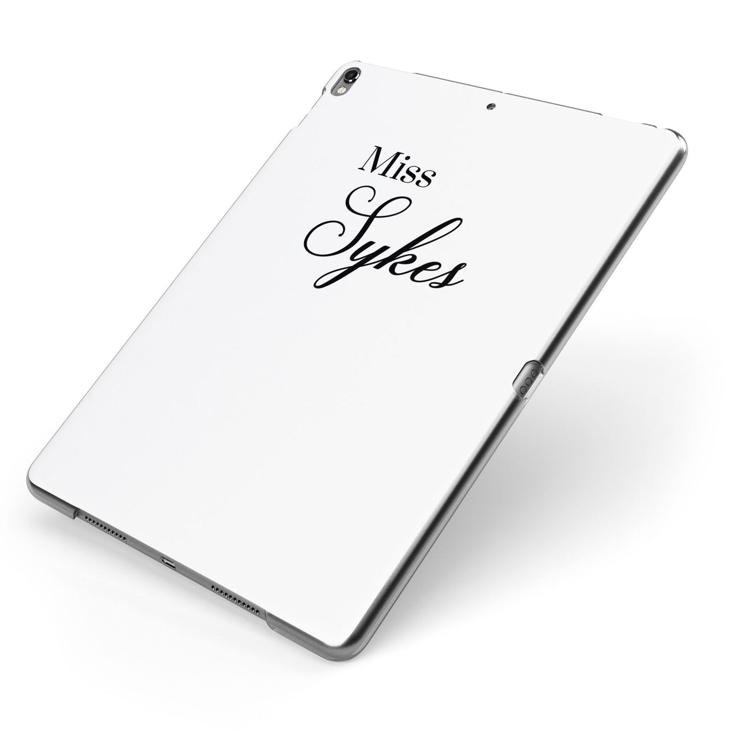 Personalised Wedding Name Miss Apple iPad Case on Grey iPad Side View