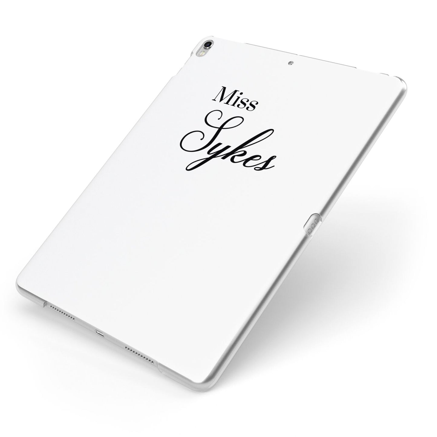 Personalised Wedding Name Miss Apple iPad Case on Silver iPad Side View