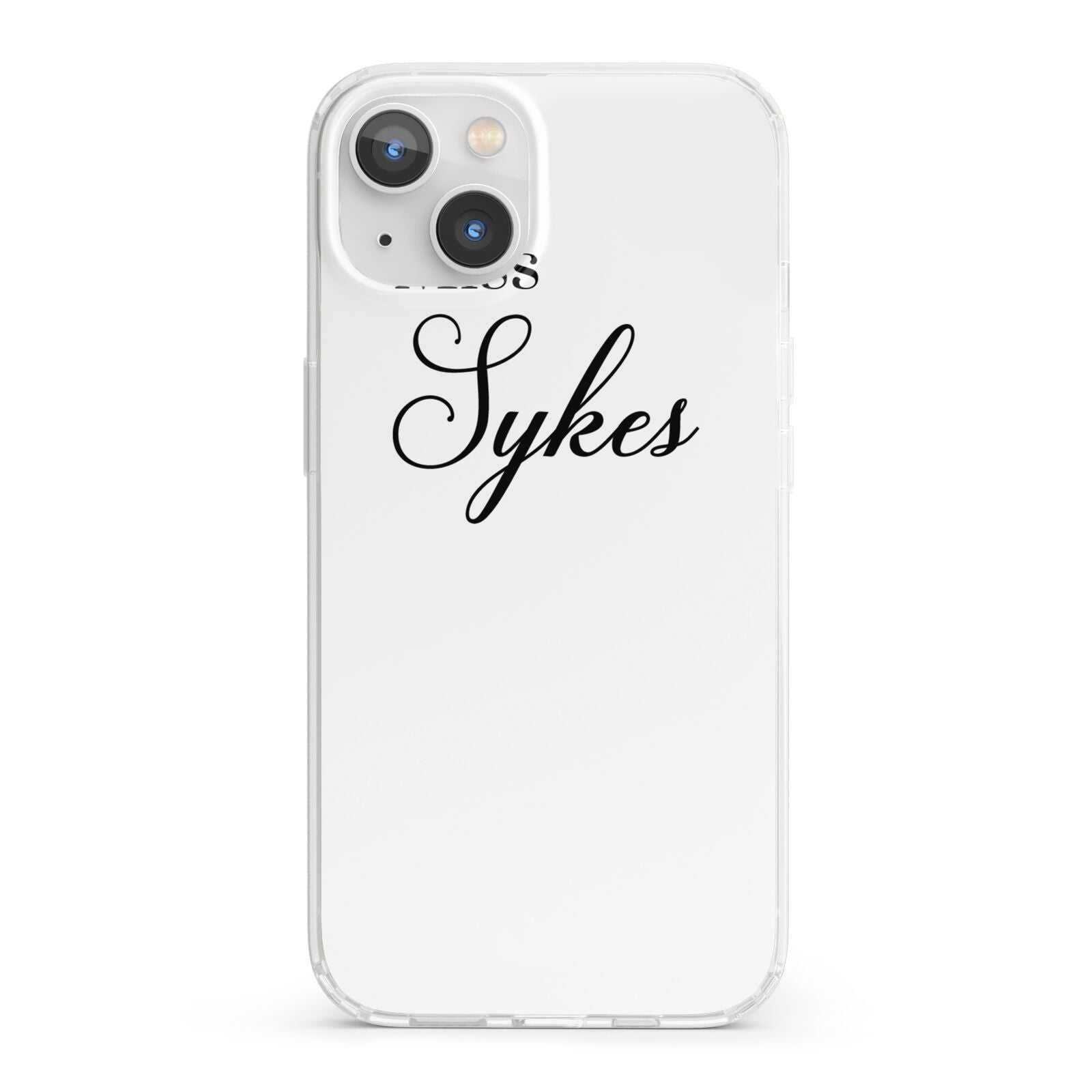 Personalised Wedding Name Miss iPhone 13 Clear Bumper Case