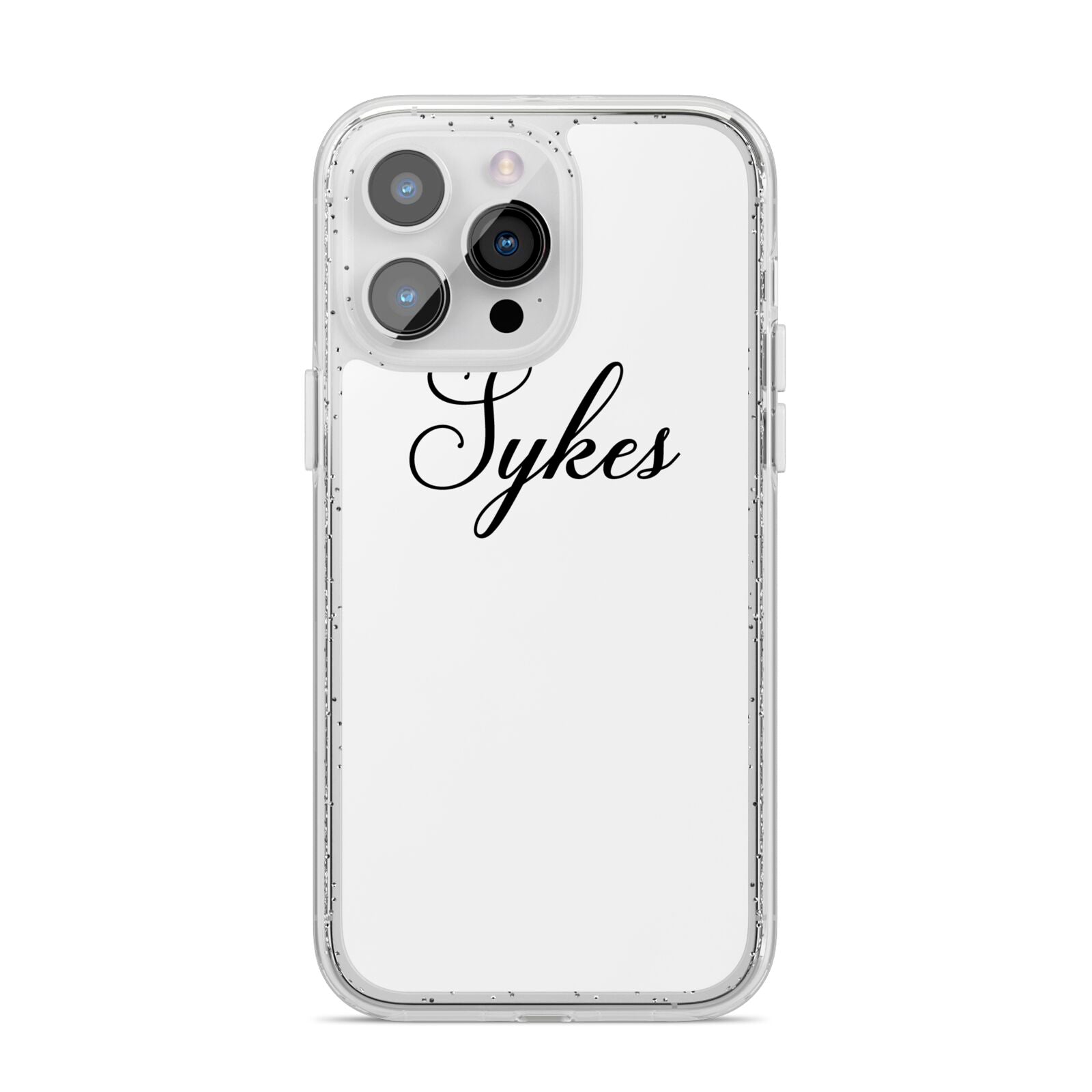 Personalised Wedding Name Miss iPhone 14 Pro Max Glitter Tough Case Silver