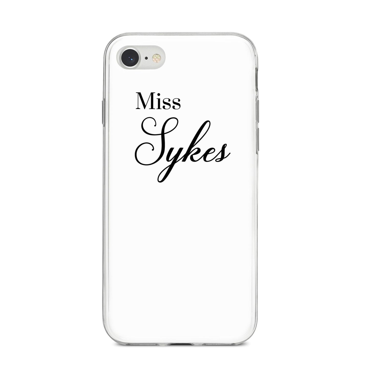 Personalised Wedding Name Miss iPhone 8 Bumper Case on Silver iPhone