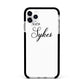 Personalised Wedding Name Mrs Apple iPhone 11 Pro Max in Silver with Black Impact Case