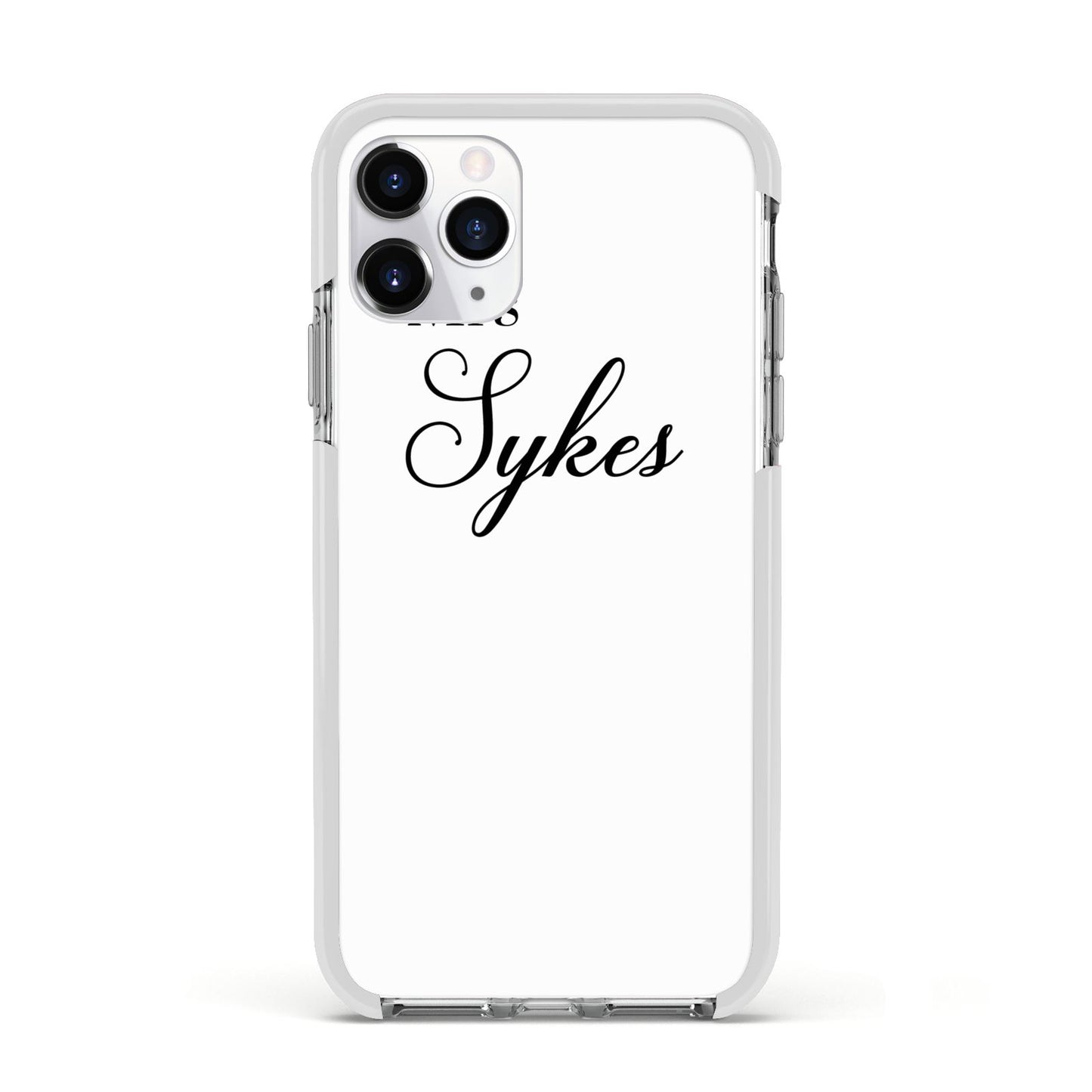 Personalised Wedding Name Mrs Apple iPhone 11 Pro in Silver with White Impact Case