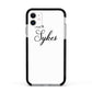 Personalised Wedding Name Mrs Apple iPhone 11 in White with Black Impact Case