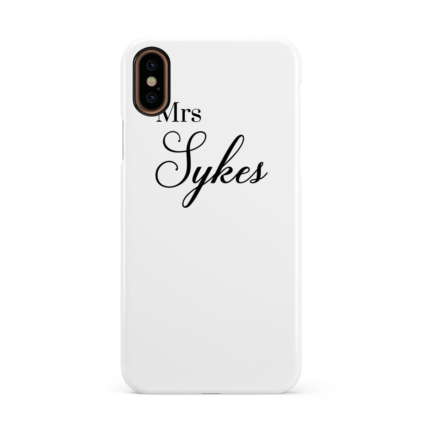 Personalised Wedding Name Mrs Apple iPhone XS 3D Snap Case