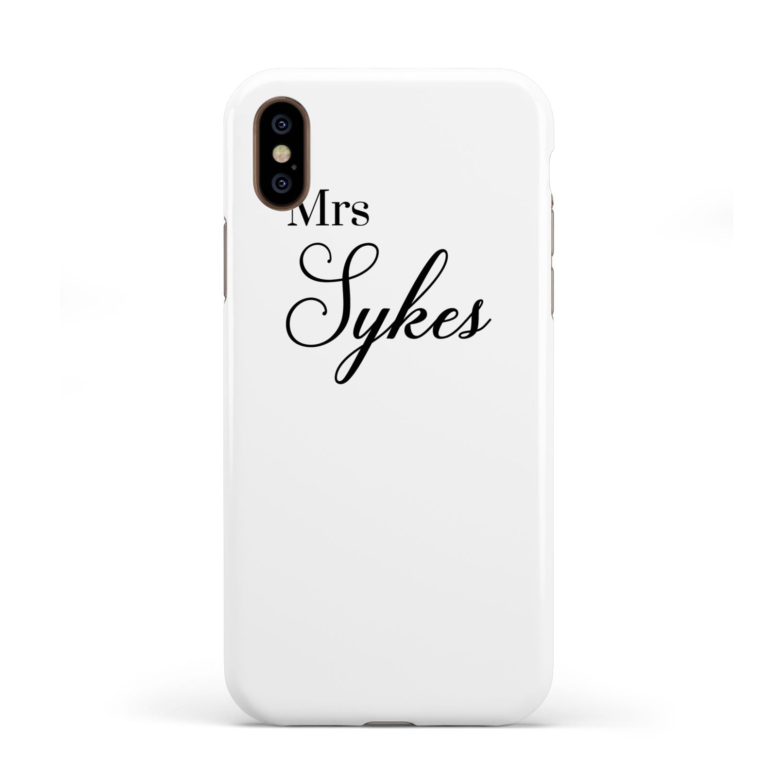 Personalised Wedding Name Mrs Apple iPhone XS 3D Tough