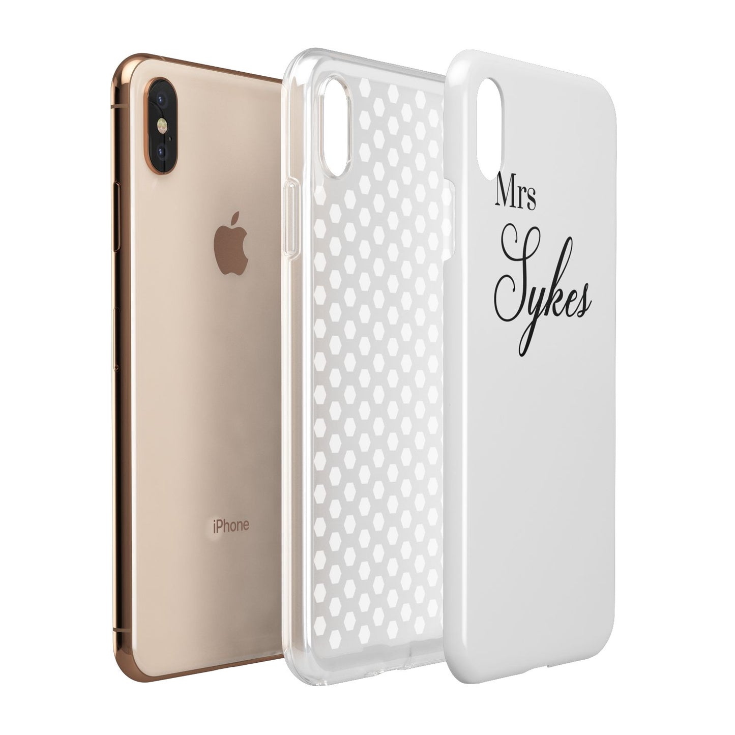 Personalised Wedding Name Mrs Apple iPhone Xs Max 3D Tough Case Expanded View