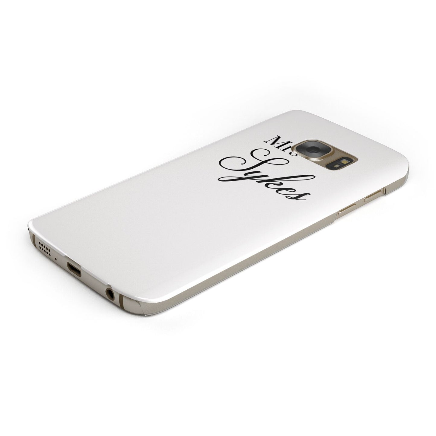 Personalised Wedding Name Mrs Protective Samsung Galaxy Case Angled Image