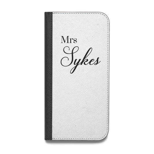 Personalised Wedding Name Mrs Vegan Leather Flip Samsung Case