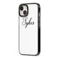 Personalised Wedding Name Mrs iPhone 13 Black Impact Case Side Angle on Silver phone