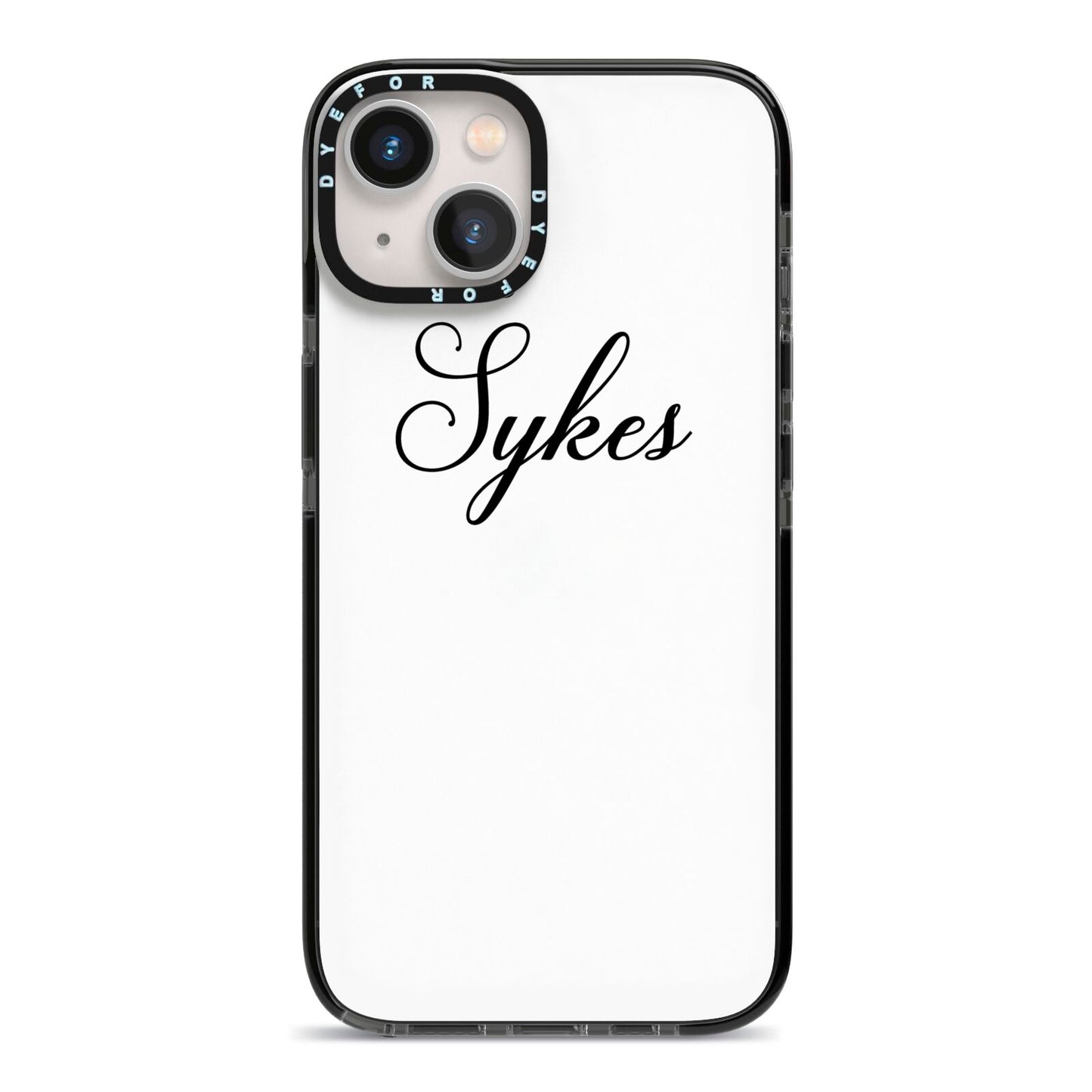 Personalised Wedding Name Mrs iPhone 13 Black Impact Case on Silver phone