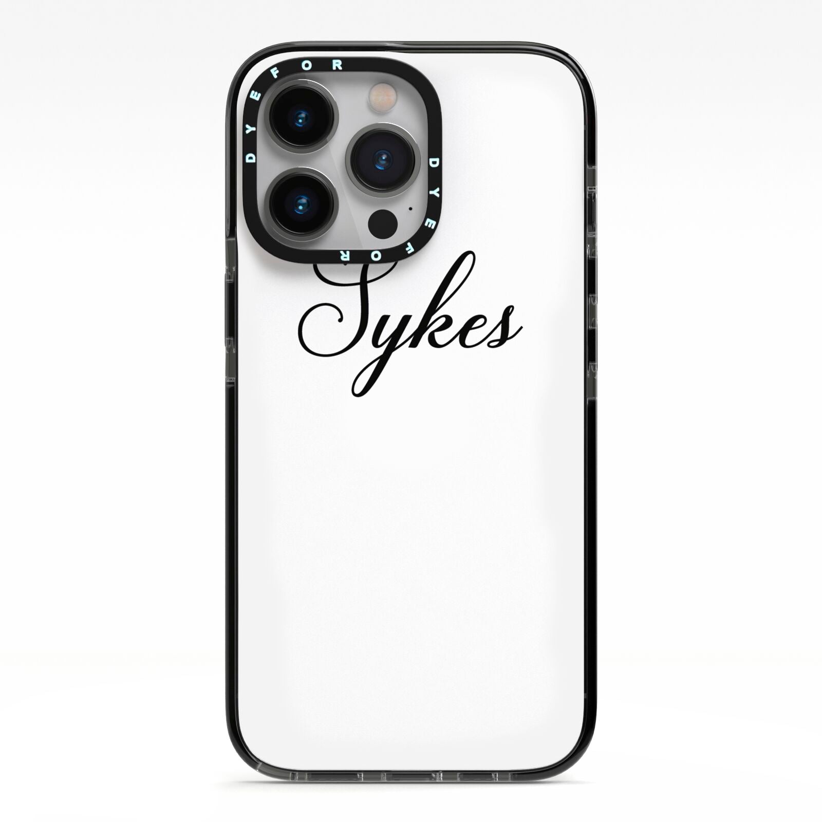 Personalised Wedding Name Mrs iPhone 13 Pro Black Impact Case on Silver phone