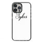 Personalised Wedding Name Mrs iPhone 13 Pro Max Black Impact Case on Silver phone