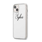 Personalised Wedding Name Mrs iPhone 14 Plus Clear Tough Case Starlight Angled Image
