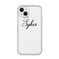 Personalised Wedding Name Mrs iPhone 14 Plus Clear Tough Case Starlight