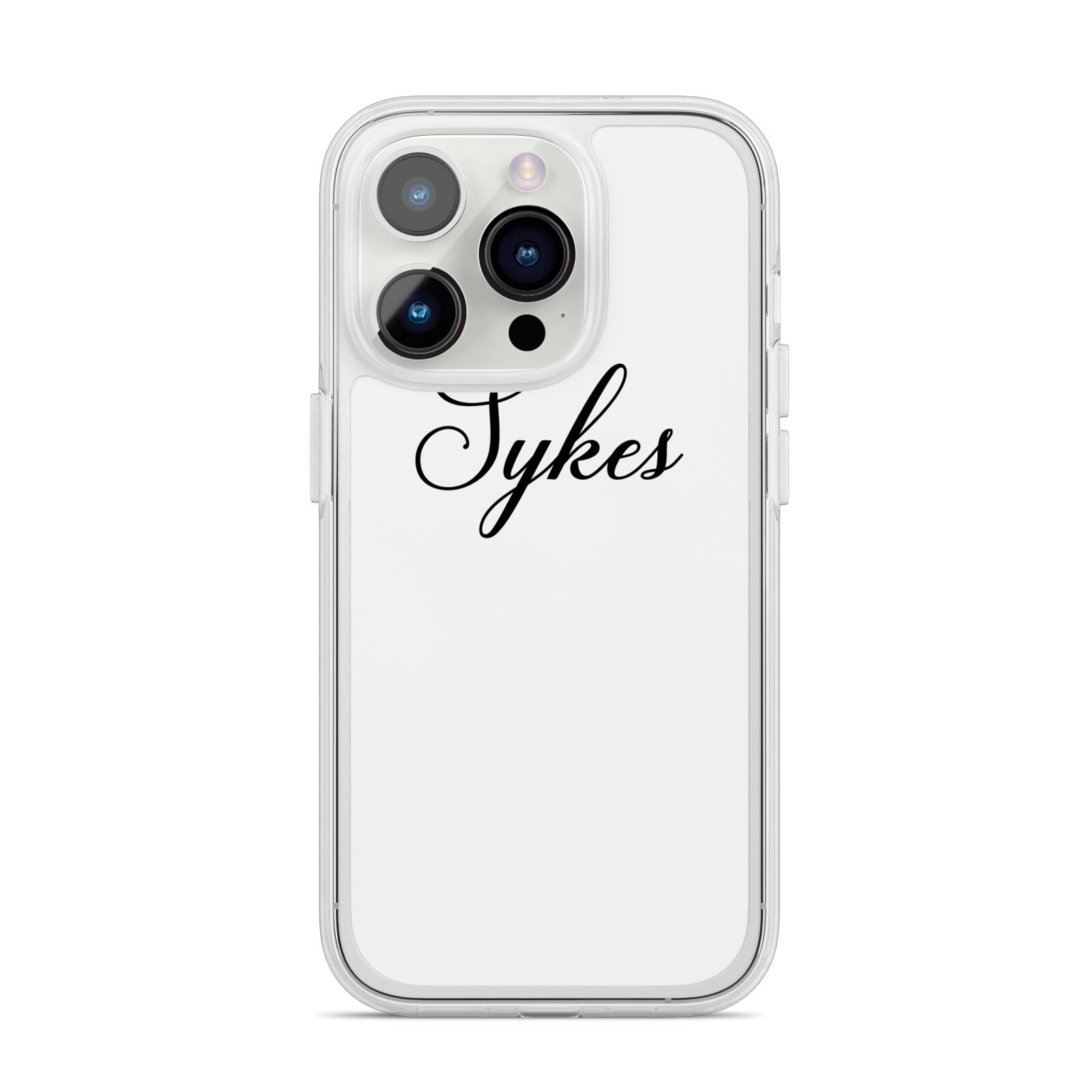 Personalised Wedding Name Mrs iPhone 14 Pro Clear Tough Case Silver